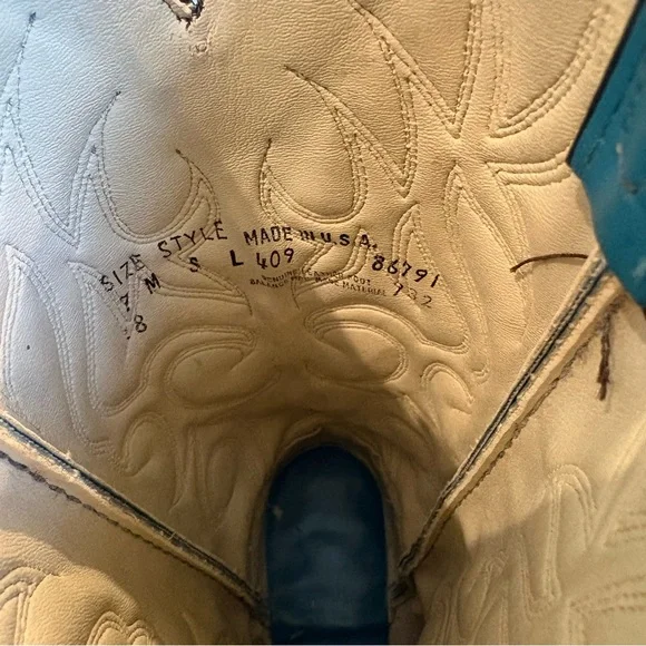 Vintage Sheplers Gorgeous Teal Blue Tall Western Boots. - Picture 14 of 16